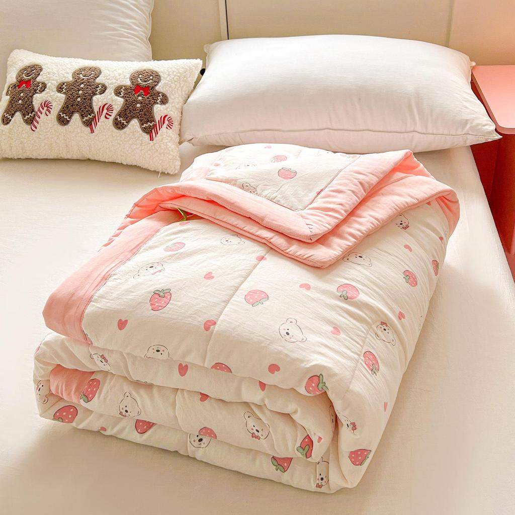 2026 Soft Washed Cotton Summer Quilt - Lightweight, Washable Air Conditioning Blanket