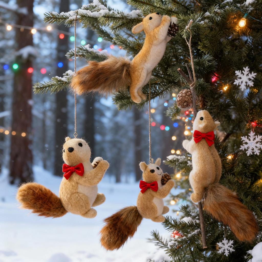 Weihnachtshörnchen Figur Schaumstoff Leichtes Hörnchen Ornament Lebensechtes Hörnchen Dekoration Weihnachtsbaum Tischmittelstück