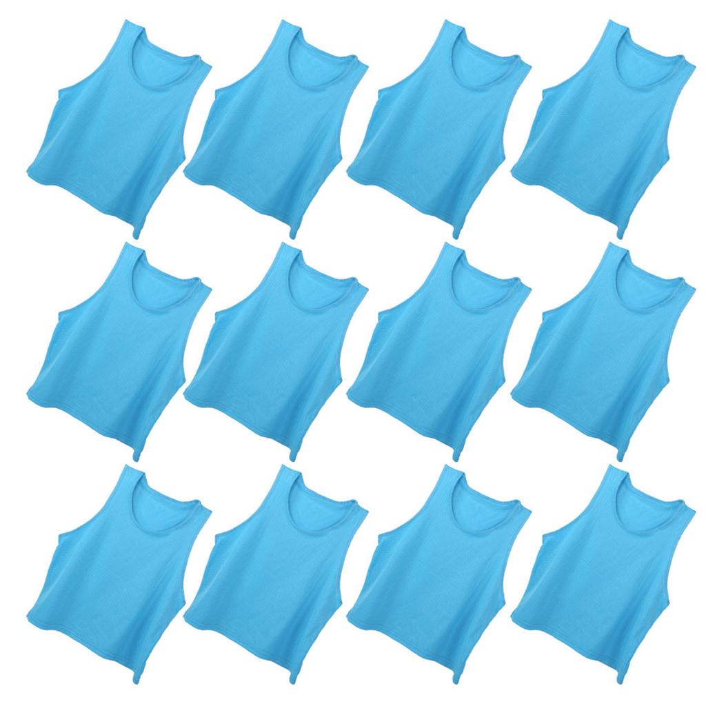 12pcs Kid Training Vest Breathable Mesh Team Practice Pinnies Free Size for Soccer Basketball Outdoor Sports