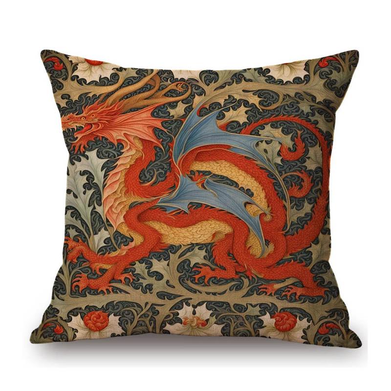 Classic Morris Flower Style Animals Deer Bird Horse Butterfly Night Owl Home Decorative Pillow Case Linen Sofa Cushion Cover