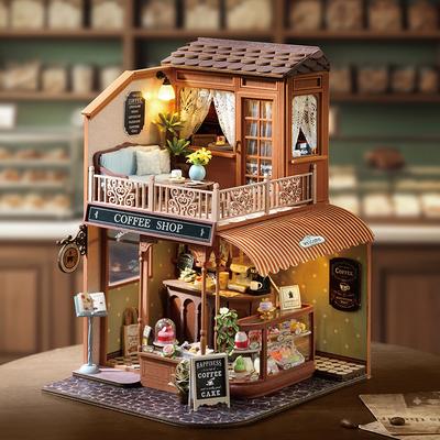 DIY Wooden Doll Houses Miniature Model Kits Dollhouse With LED Light Furniture 3D Puzzle Handmade Toy For Friends Christmas Gift