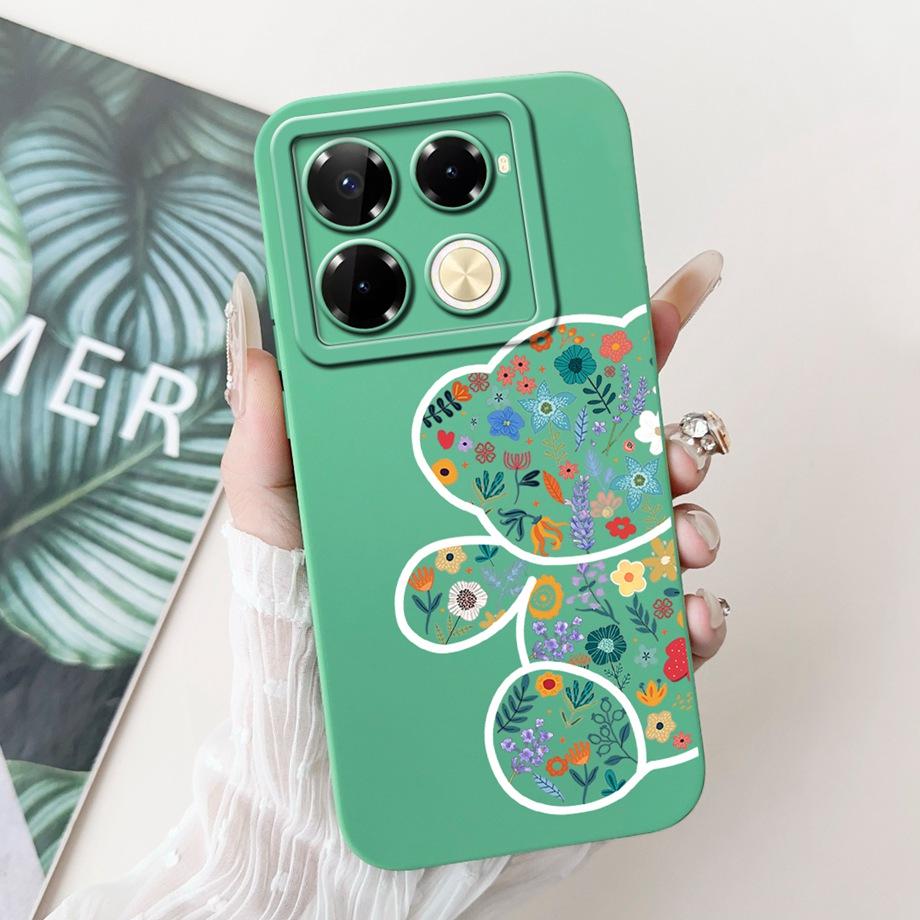 Soft TPU Candy Silicone Phone Case For Infinix Note 40 Pro Plus Note 40 4G 5G Back Cover Note40 4G Bumper Flower Girl Fashion