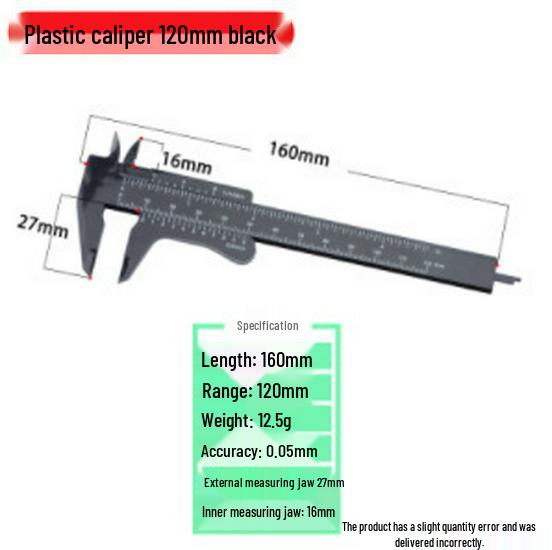 Mini Plastic Wenge-Walnut Bracelet Measuring Caliper for Students