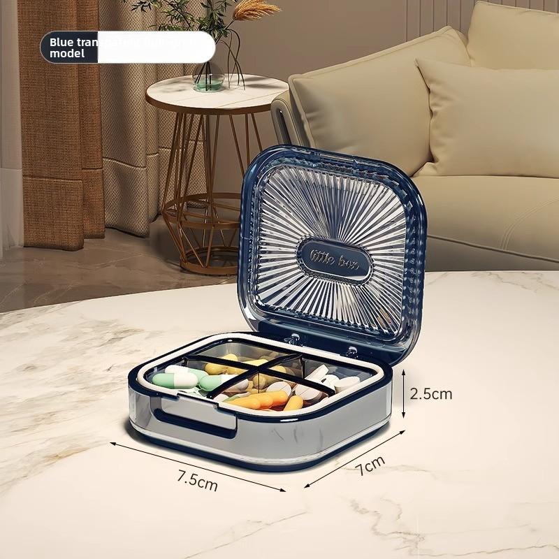 Portable Portable Medicine Box Sealed Moisture-proof Medicine Box Mini Travel Medicine Box Small Capacity Medicine Storage Box