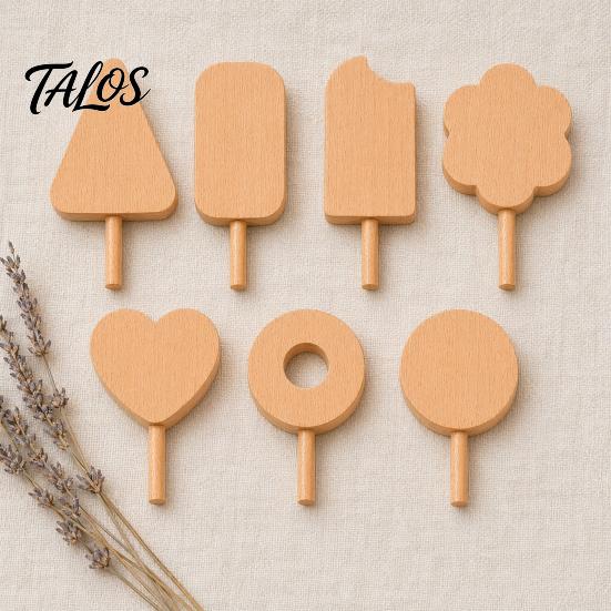Painting Supplies Unfinished Wood Popsicle, Summer Ice Cream Shaped Wooden Shapes Paint Craft for DIY Projects Home Decoration Holiday Crafts