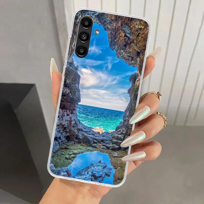 Summer Beach Sunset Sea Palm Tree Phone Case for Samsung Galaxy A16 A26 A36 A56 A15 A25 A35 A55 A14 A24 A34 A54 A13 A23 A33 A53