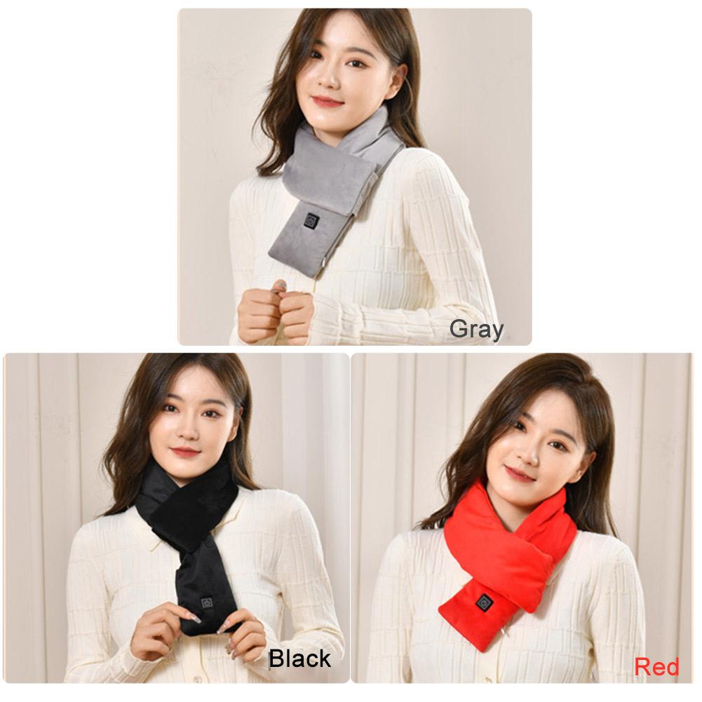 Warm Heated Scarf USB Charging Electric Heated Scarf Cold-Proof Thermal Neck Wrap Warmer Washable for Climbing Hiking Cycling