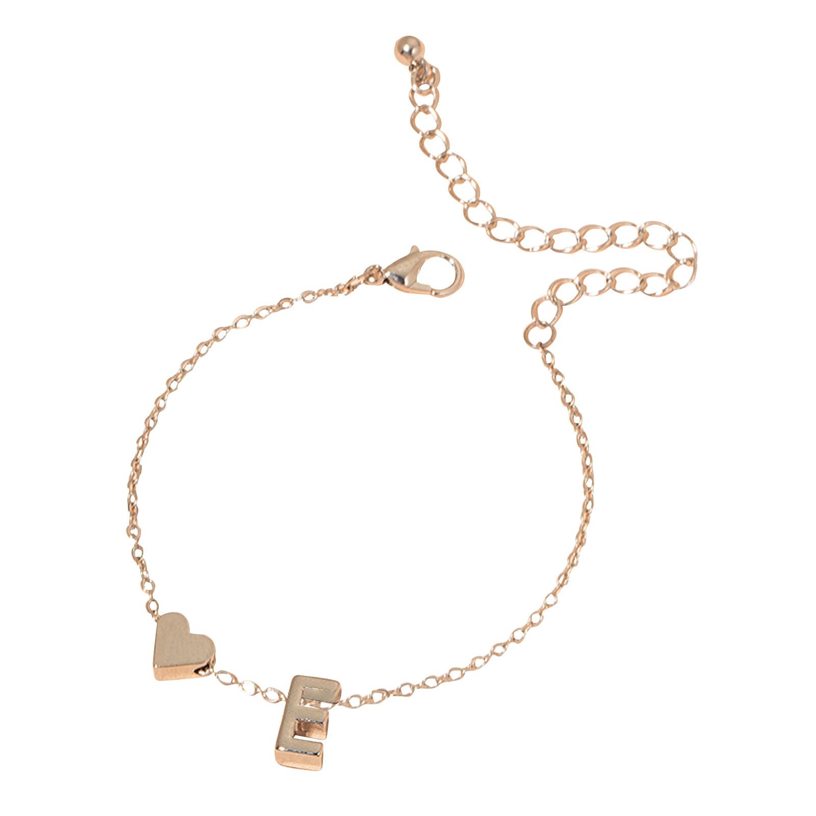 

Браслет с инициалами в форме сердца, браслет с буквами в форме сердца, персонализированный браслет с монограммой, 1 шт. One Size