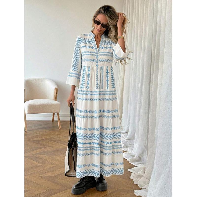 European and American fashion slim-fitting long dress women's 2026 summer new casual vacation skirt