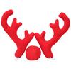 Xmas Reindeer Antlers with Red Nose Car Ornament Set Holiday Accessory Premium Material Lovely for Grille and Window Decoration