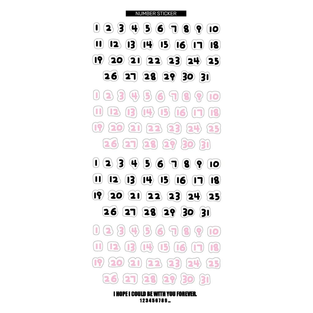 1 buc. Font drăguț pentru copii de desene animate Nr. 1 ~ 31 Autocolante de numere Calendar Planner Scrapbooking Jurnal Zi lunară Zilnic Oră Etichetă Decorare
