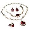 Women Jewelry Set Rhinestones Pendant Decoration Plating Necklace Earrings Ring Bracelet