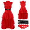 New Halloween red dress, underworld archmage suit, beetle juice role-playing suit