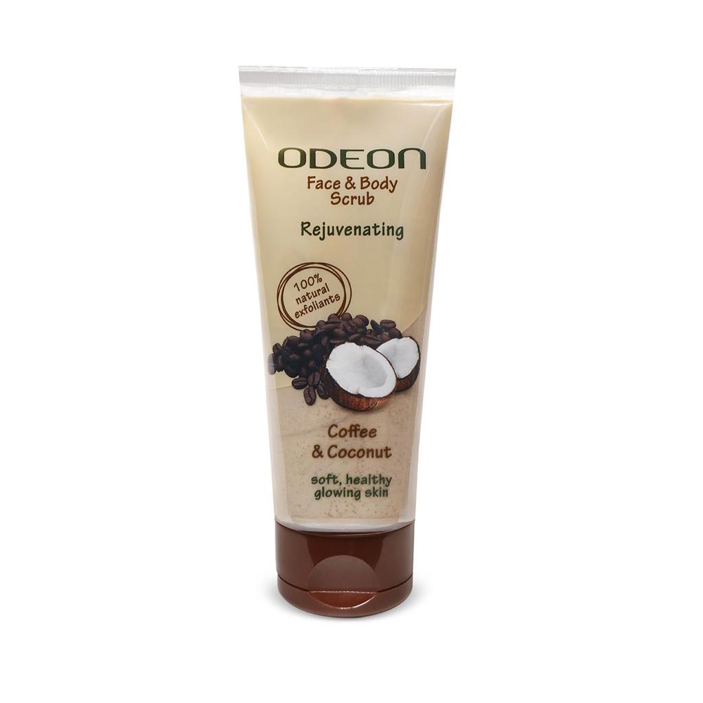 ODEON Coffee and Coconut Scrub (100ml) I Exfoliating Face & Body Scrub for Tan Removal I Rejuvenating and Detan I For All Skin Types