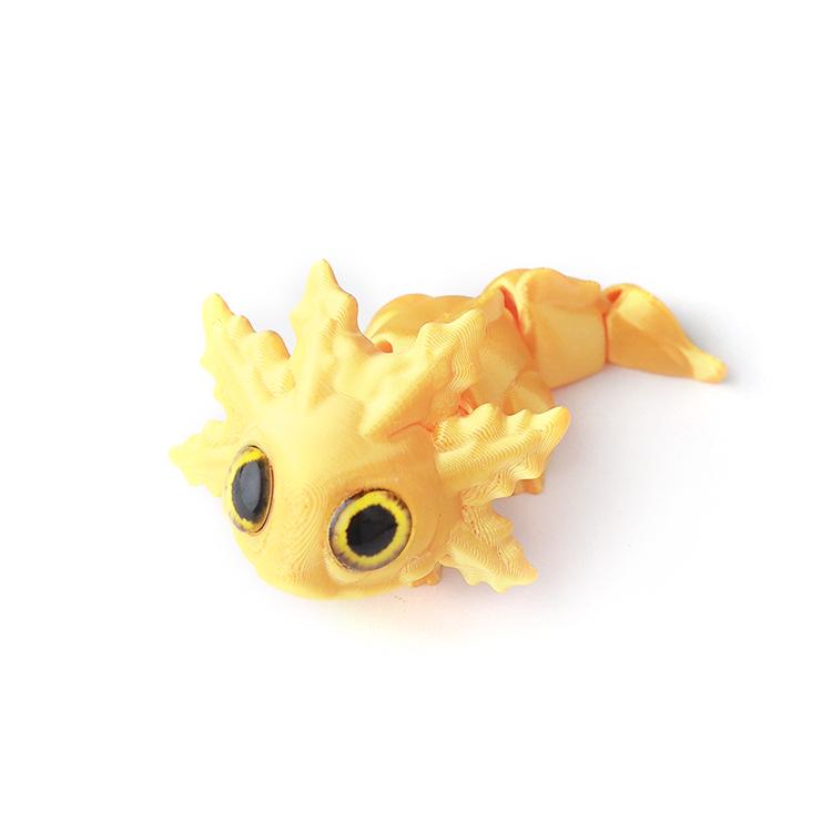 3D Printed Multicolor Articulated Salamander Toy Figurine