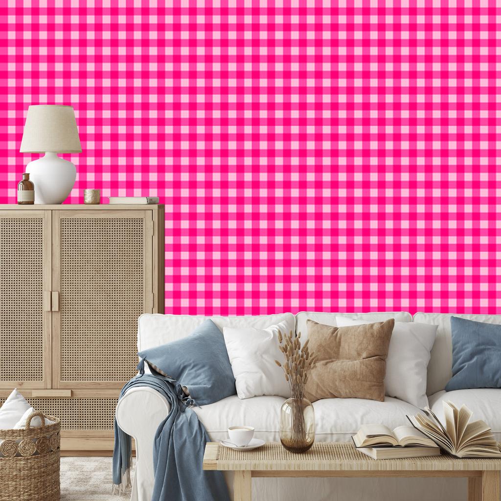Pink Purple Checkered Wallpaper, Purple Background for Living Room and Bedroom 50x1000