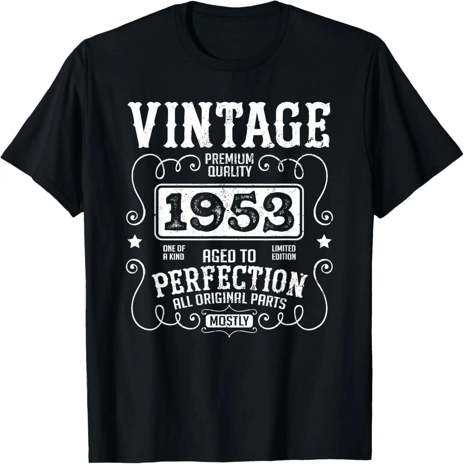 VINTAGE 1953 Funny Birth Year Birthday Sarcastic Quote Retro T-Shirt S чёрный