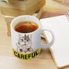 1Pack 11oz White Ceramic Mug Double-Sided Printed Craft Durable Coffee Cup Perfect For Home Office Gift Daily Use