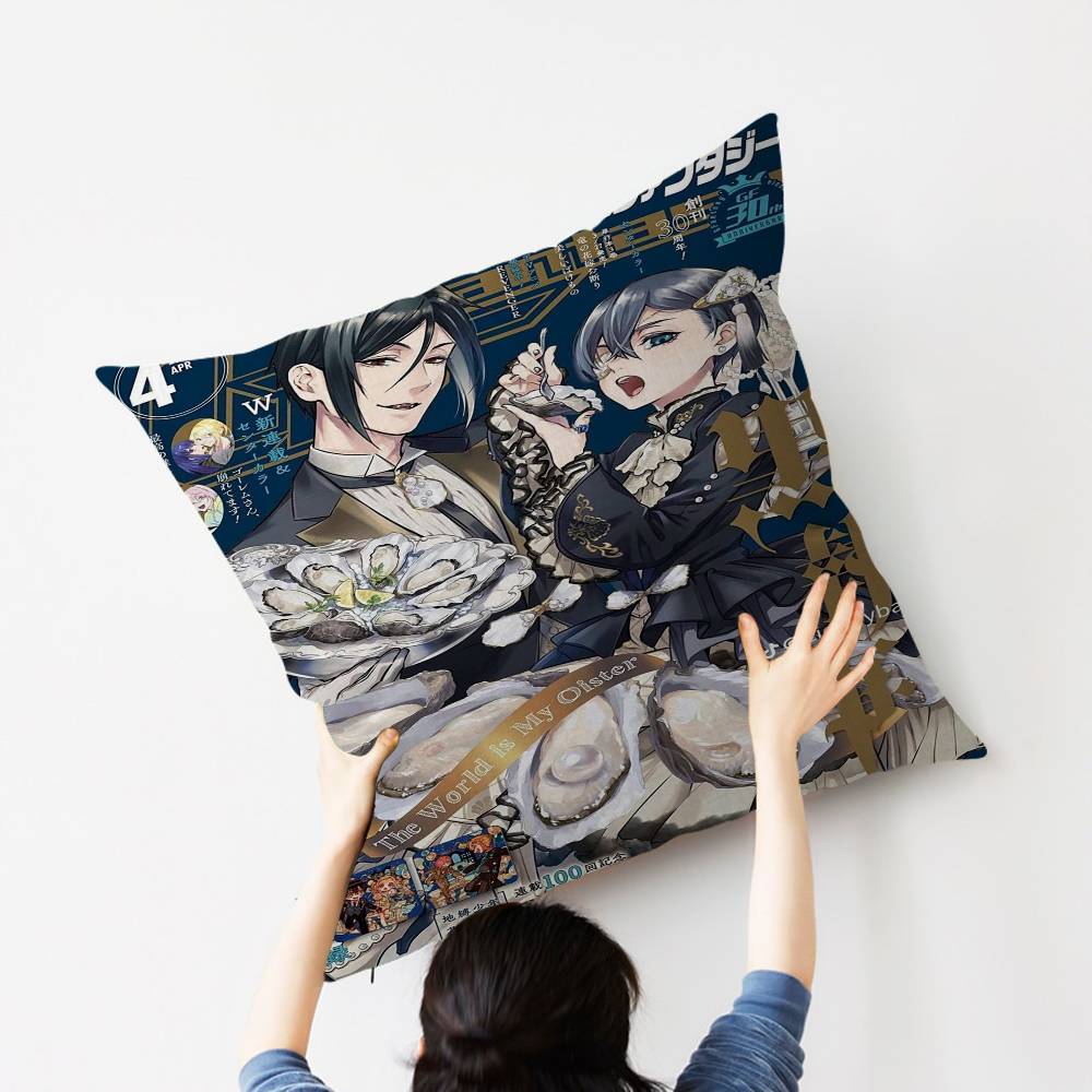 Anime Black Butler Maple Design Cushion Cover Happy Autumn Harvest Decor Holiday Decorati Pillow Cover