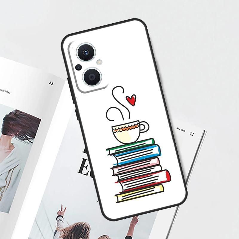 Books And Coffee Case For OPPO Find X9 X5 X6 X8 Pro OPPO Reno 12F 14F 13F 11F 10 12 13 14 Pro 7 8 Lite Cover