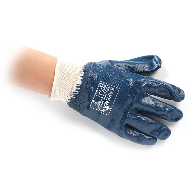 Junyu B7072-8 Full-Dip Blue Nitrile Gloves
