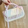 PU Leather Women's Makeup Bag Ballet Style Bowknot Cosmetic Bag Large Capacity Toiletry Ba  Girls