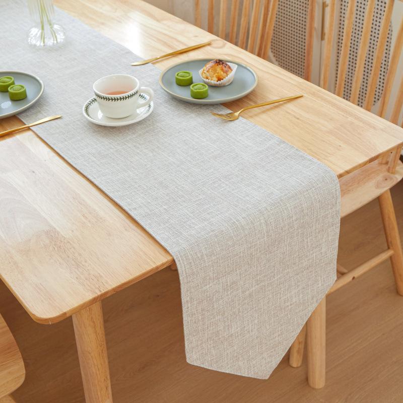 Solid Color Quality Linen Table Runner Simple Modern Rectangular Household Coffee Table Multicolor Table Cloth Bed Flag 30X180cm