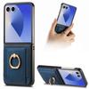 For Samsung Galaxy Z Flip7 5G Phone Case Leather Back Cover with Card Slots Kickstand