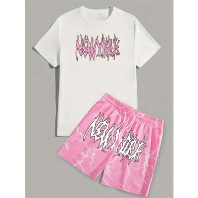 Set de tricou cu mânecă scurtă și pantaloni scurți pentru bărbați