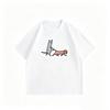 ZAZOMDE Graphic Tee Cute Sketch Cat and Dog Pattern Soft Cotton Oversized TShirts Unisex Summer Aesthetic Streetwear Daily Outfit