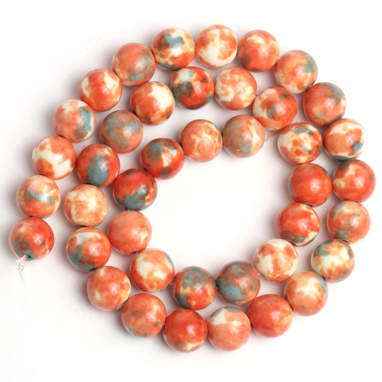 

1 нить/пакет 6/8/10 мм натуральный дождь цветок яшма каменная бусина разноцветные круглые свободные бусины для ювелирных изделий DIY серьги изготовление браслетов аксессуары 8-8mm (approx 46pcs)