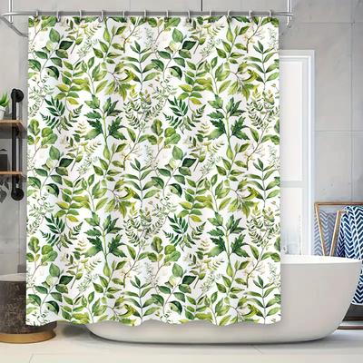 Green Leaf Shower Curtain Waterproof Decorative Bathroom Accessories Set for Home Decoration Free Shipping On 120x180