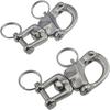keehui Pair of 2-3/4inch Jaw Swivel Snap Shackle 316 Stainless Steel for Sailboat Spinnaker Halyard