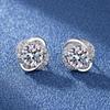 Hot-Selling Diamond Four-Leaf Clover Stud Earrings for Women - European and American Style