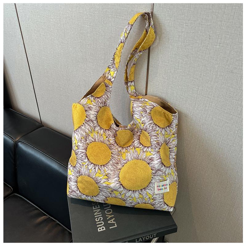 

Spring and summer new tote bag casual lazy fan hand bag travel shopping bag shoulder bag жёлтый