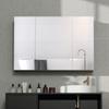 Bathroom Wall Cabinet, 3 Mirrored Doors, Adjustable Shelves, MDF, 90 x 15 x 60 cm, Grey