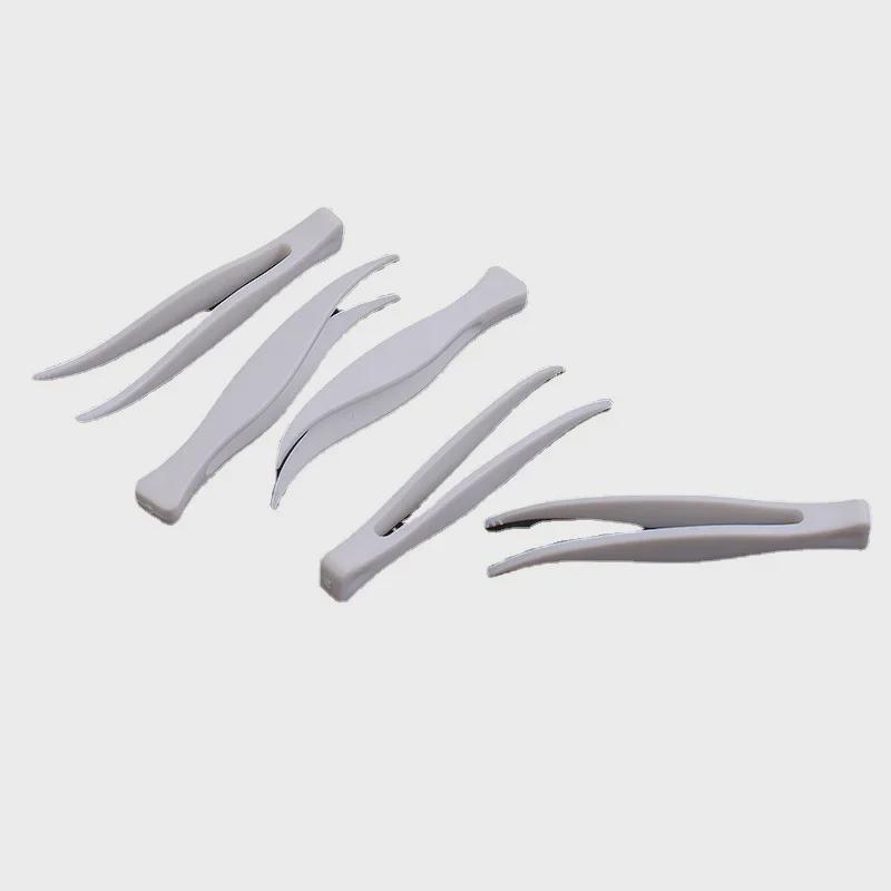 Transparent ABS Plastic Tweezers for Eyelashes & Nail Art - Non-Slip, Slender Design