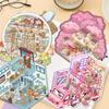 Cartoon Landscape Stickers Miniature World Small Creative 3D Cabin Decompression DIY Scene Home Interaction PET Stickers