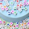 Jewelry Making 50PCS 7mm Pendant Wholesale Accessories Heart Square Acrylic Loose Beads Necklace Bracelet DIY for