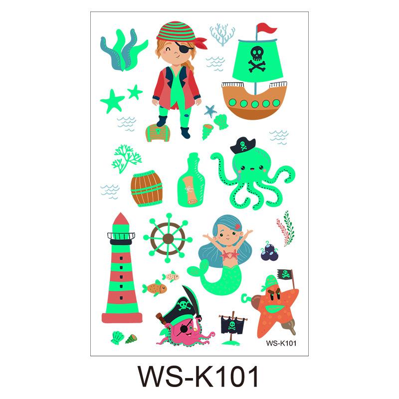 

Дитяче мультяшне татуювання, що світиться в темряві, з флуоресцентною зеленою водонепроникною бонусною наклейкою