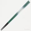 Hyozaemon Wakasa Lacquer Chopsticks with Sparkling Made In Fukui Flowers, Obama, Prefecture, Green, 23.5cm