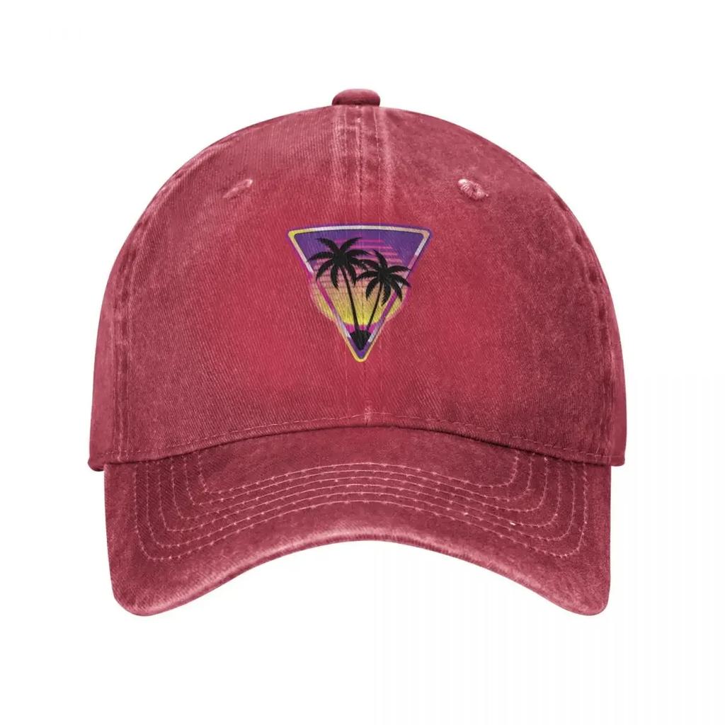 Pink Vaporwave Island Baseball Cap Hat Baseball Cap Icon Black Uv Protection Solar Hat Unisex Golf Wear Womens