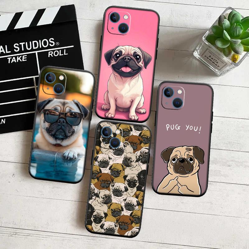 Cute Pug Dog Phone Case for Samsung Galaxy A11 A12 A13 A15 A52S A53 A55 A56 A70 A71 A72 A73 F06 F16 F56 A32 A33