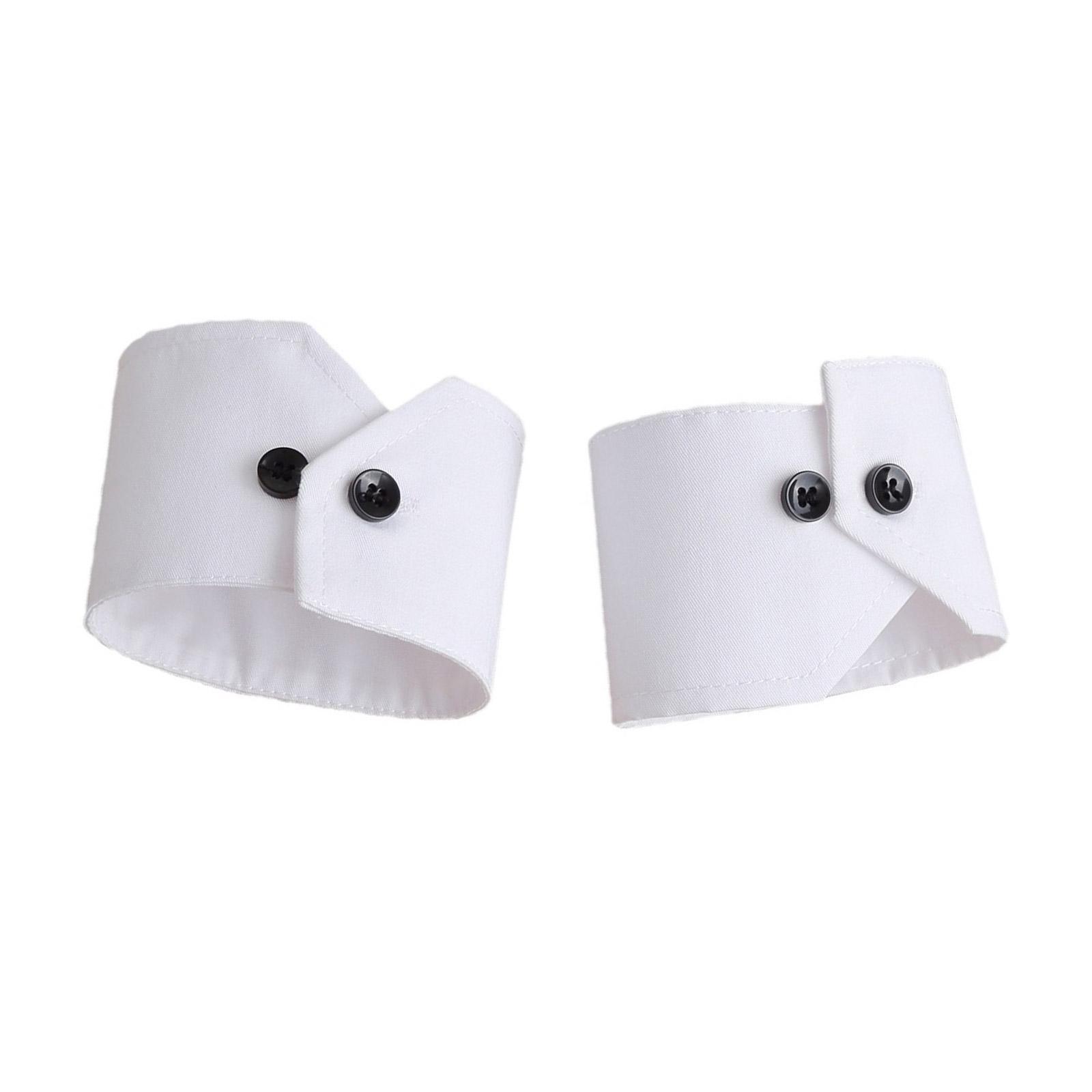 

Женские съемные манжеты, простые манжеты, зимне-осенние рубашки, свитер, толстовка, элегантные черные пуговицы белый