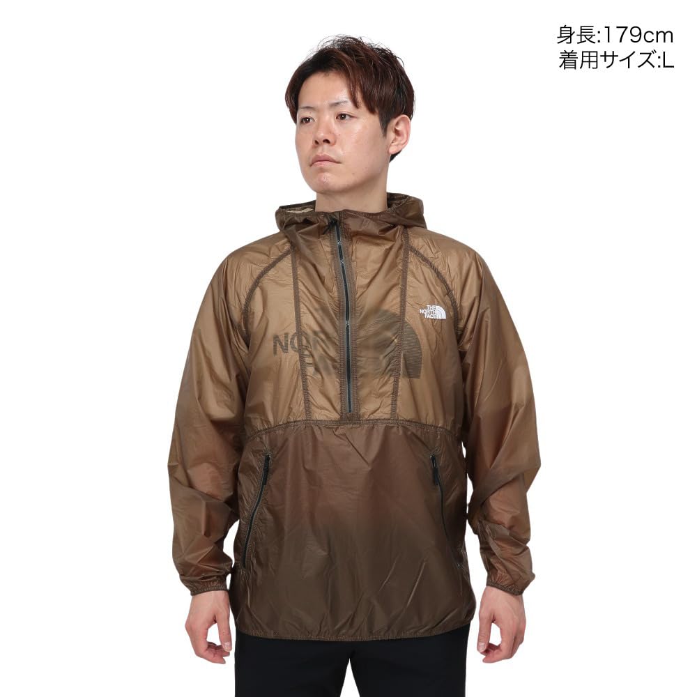 North Free Run water kelp L [The Face] Anorak, unisex, repellent, windproof, lightweight, tan,