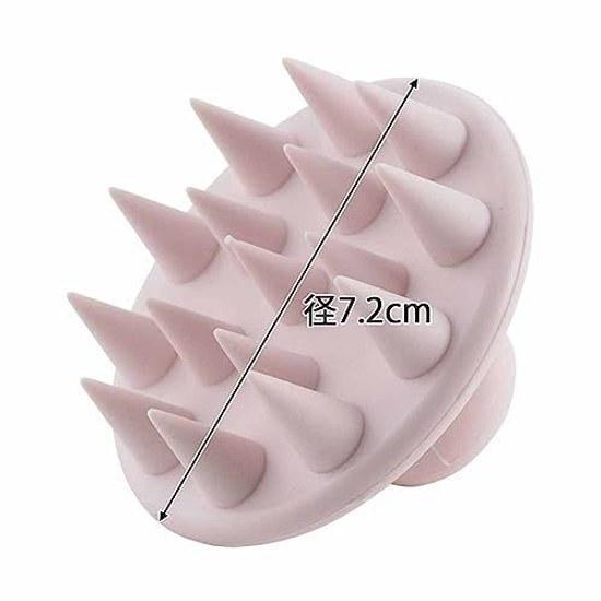 Shimomura Kihon Shampoo Brush Silicone Made Japan Women Men Hair Washing Scalp Pore Massage Soft Material Head Pink Beige 44253