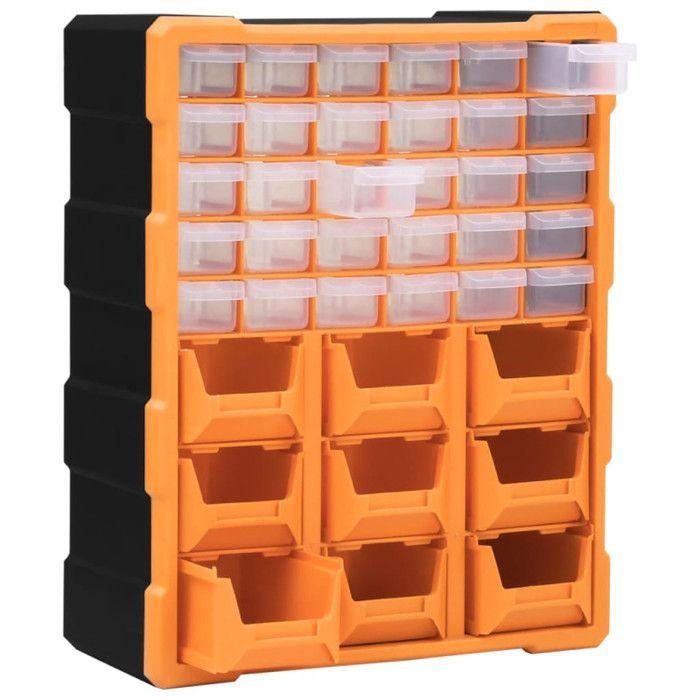 Organisateur - VIDAXL - Multi-Schubladen-Organizer - 39 tiroirs - 38x16x47 cm - Orange