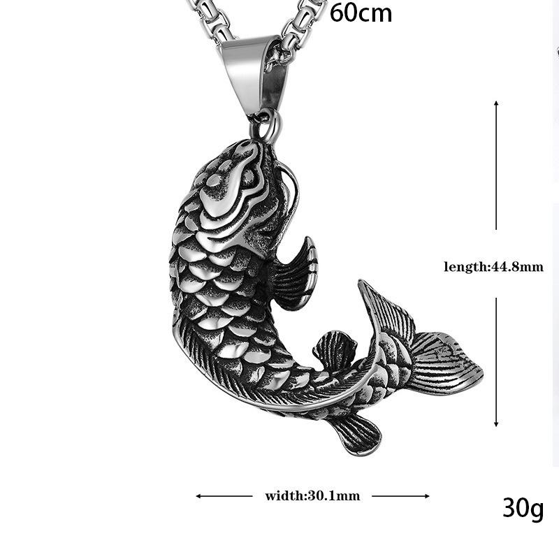 Retro Koi Titanium Steel Pendant Jewelry Titanium Steel Necklace Fashion Jewelry