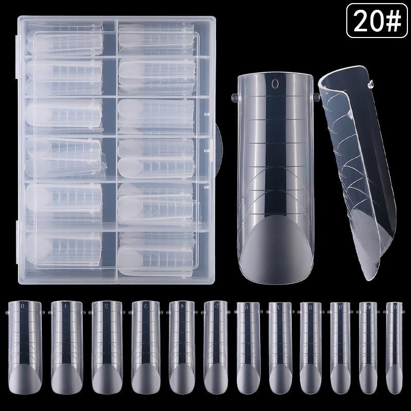 

120 pcs Nail Art Crystal Extension Molds with Scale, No Paper Tray, Gel Nail Tips (20#)