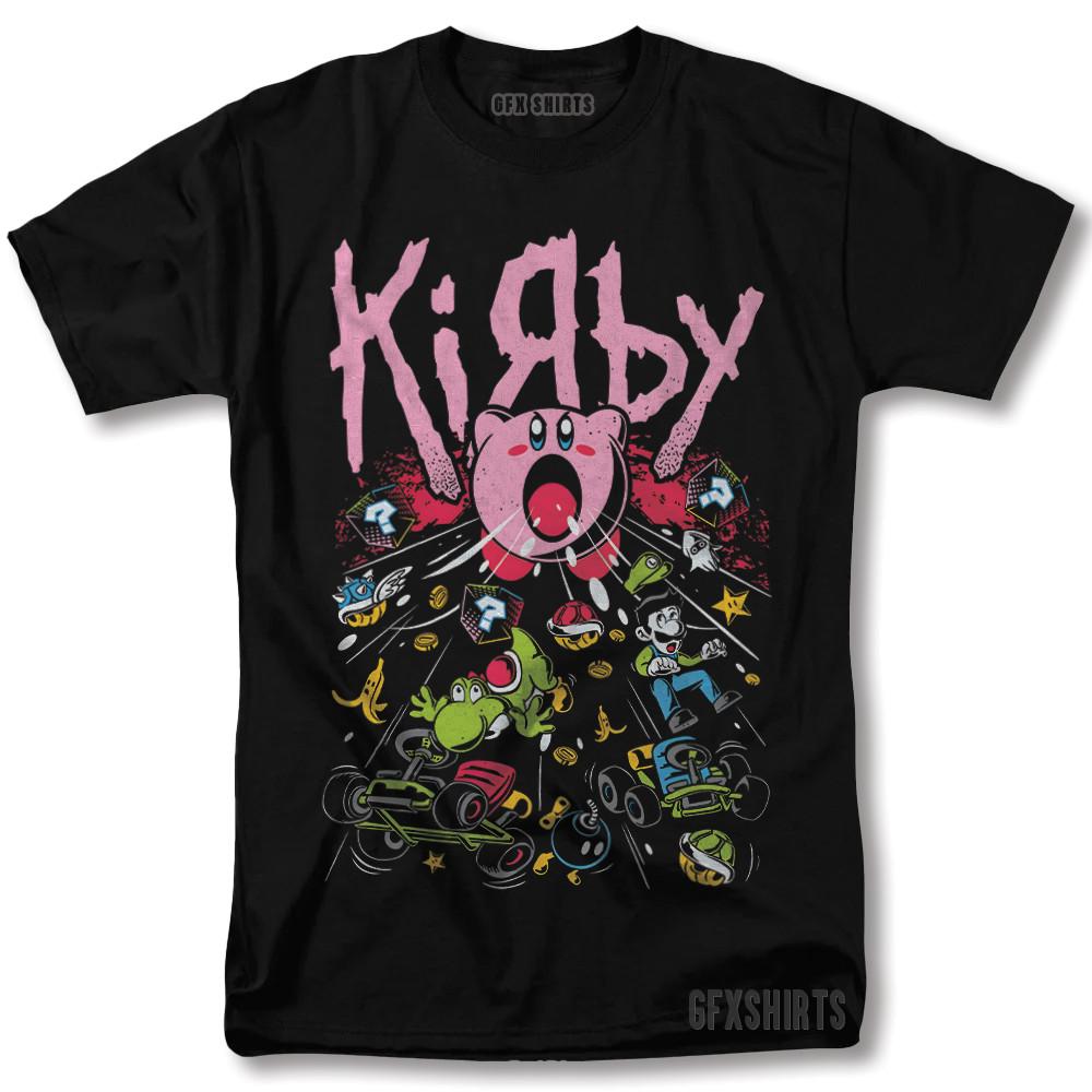 Kirby Korn Mashup Shirt Nintendo Rock Retro Super Smash Bros Graphic T-Shirt Unisex T-Shirt S